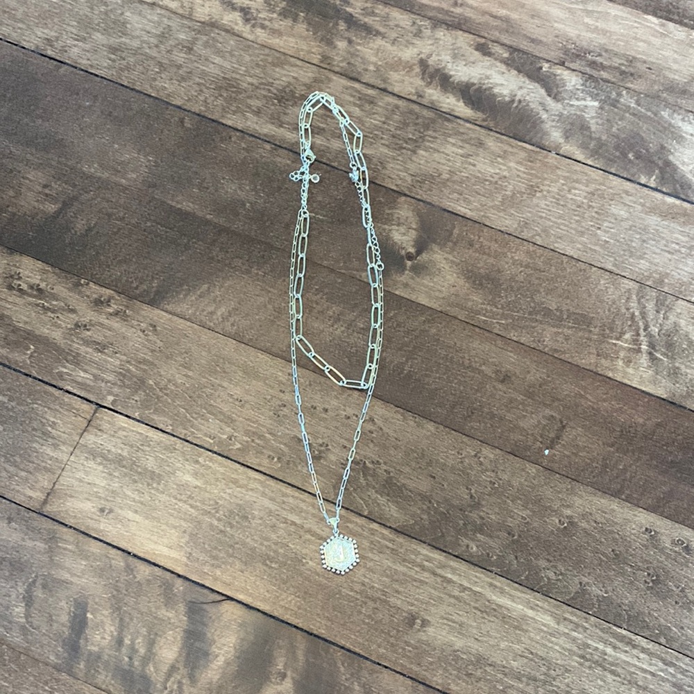 Double necklace with J charm